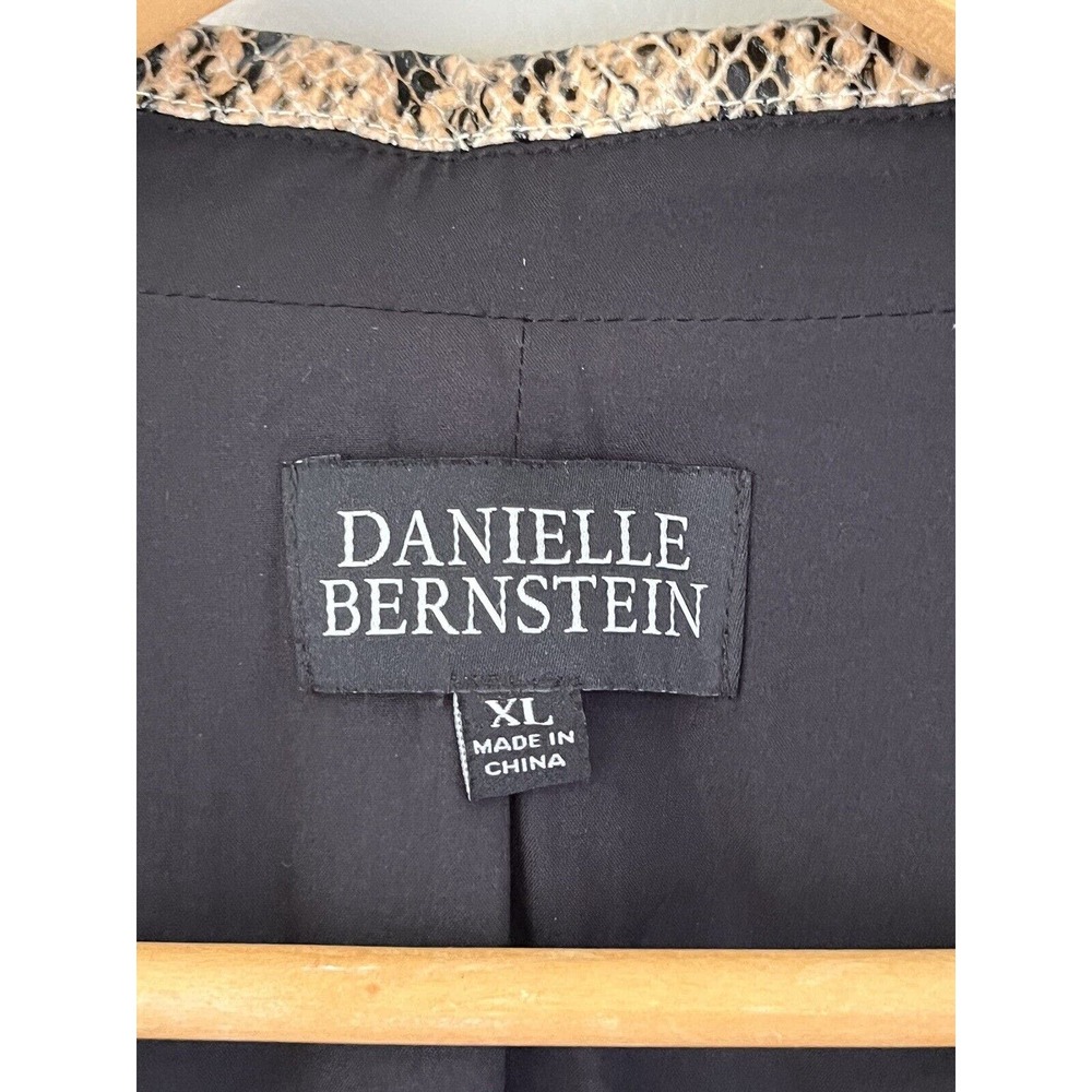 Danielle Bernstein Faux-Snakeskin Printed Blazer Jacket Beige Overflow XL - Picture 6 of 10